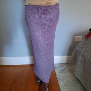 Y2K 90s crochet knit maxi pencil skirt size M